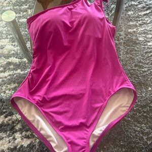 Soma Pink One Shoulder Asymmetrical Swimsuit